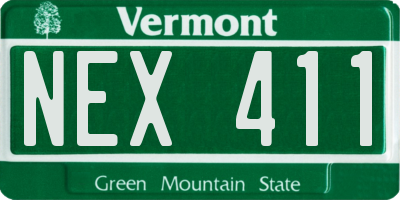 VT license plate NEX411
