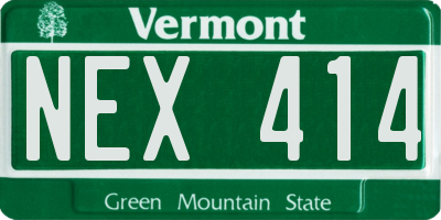 VT license plate NEX414