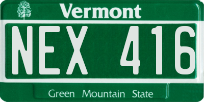 VT license plate NEX416