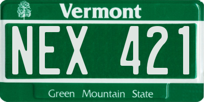 VT license plate NEX421