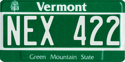 VT license plate NEX422