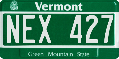 VT license plate NEX427