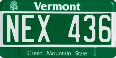 VT license plate NEX436