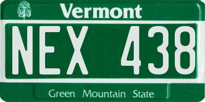 VT license plate NEX438