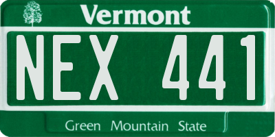 VT license plate NEX441