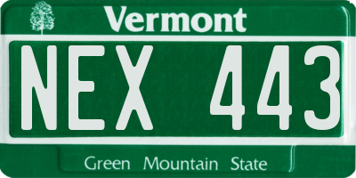 VT license plate NEX443