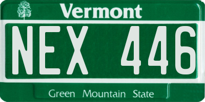 VT license plate NEX446
