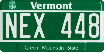 VT license plate NEX448