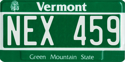 VT license plate NEX459