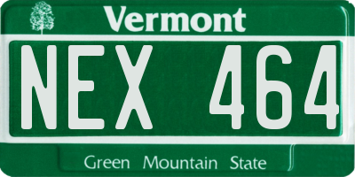 VT license plate NEX464