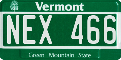 VT license plate NEX466