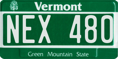 VT license plate NEX480