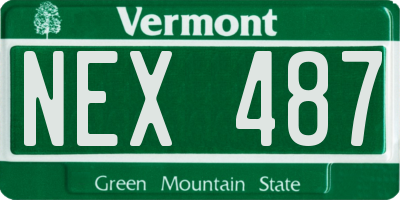 VT license plate NEX487