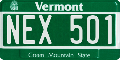 VT license plate NEX501