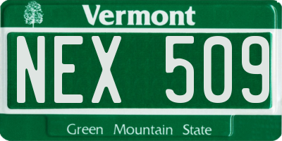 VT license plate NEX509