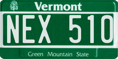 VT license plate NEX510