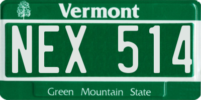 VT license plate NEX514