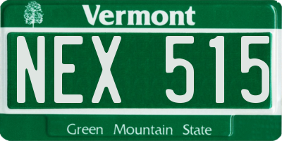 VT license plate NEX515