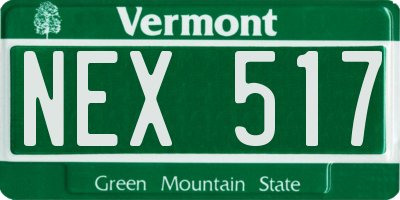 VT license plate NEX517