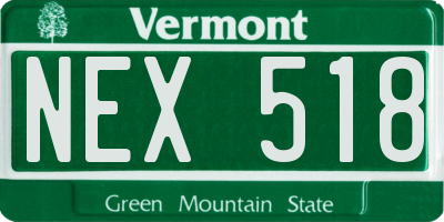 VT license plate NEX518