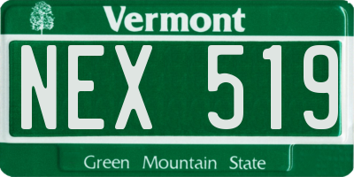 VT license plate NEX519
