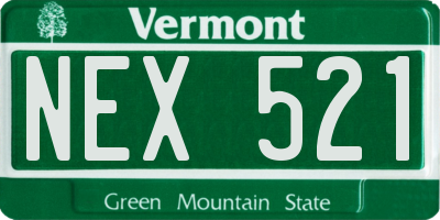 VT license plate NEX521