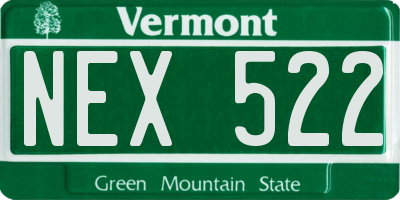 VT license plate NEX522