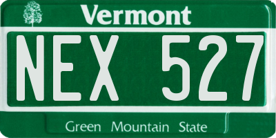 VT license plate NEX527