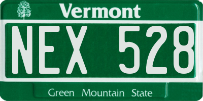 VT license plate NEX528
