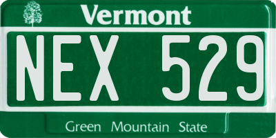 VT license plate NEX529