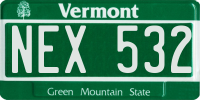 VT license plate NEX532