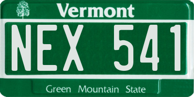 VT license plate NEX541