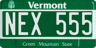 VT license plate NEX555