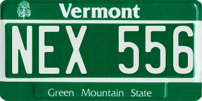 VT license plate NEX556