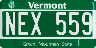 VT license plate NEX559