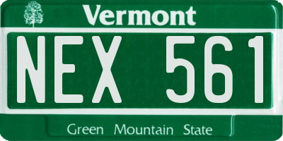 VT license plate NEX561