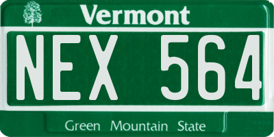VT license plate NEX564