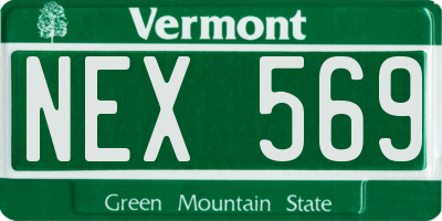 VT license plate NEX569