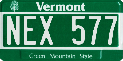 VT license plate NEX577