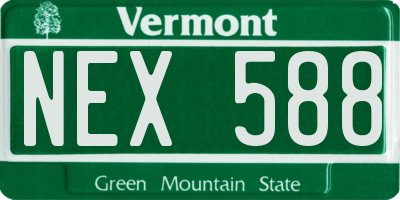 VT license plate NEX588