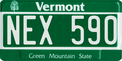 VT license plate NEX590