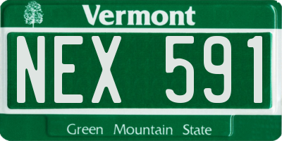 VT license plate NEX591