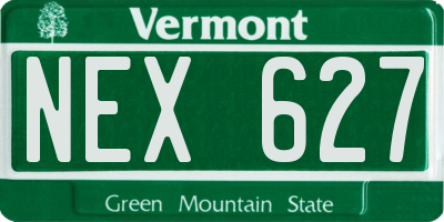 VT license plate NEX627