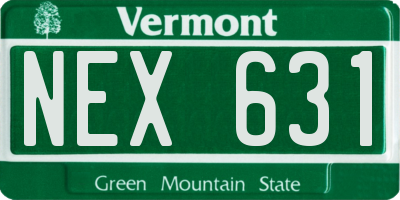 VT license plate NEX631