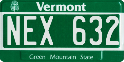 VT license plate NEX632