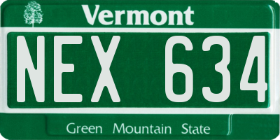 VT license plate NEX634
