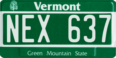 VT license plate NEX637