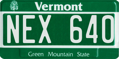 VT license plate NEX640