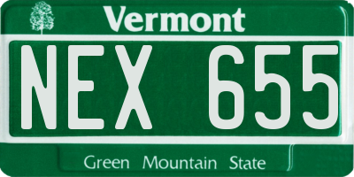 VT license plate NEX655