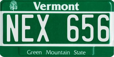 VT license plate NEX656